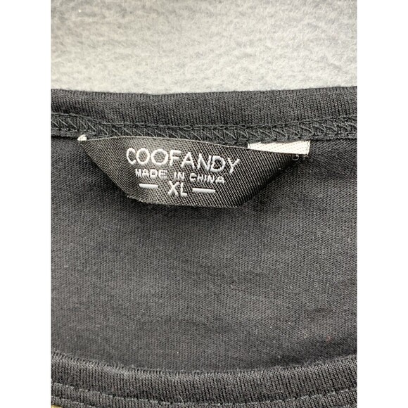 Coofandy Graphic Tee T-Shirt 3D Print Black Gold Splatter Crew Neck Size XL - Picture 10 of 13